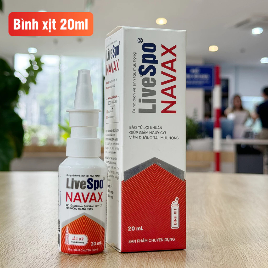 Bình xịt LiveSpo Navax Chuyên dụng (20ml) - Giảm nguy cơ sổ mũi, nghẹt mũi, viêm tai, mũi, họng