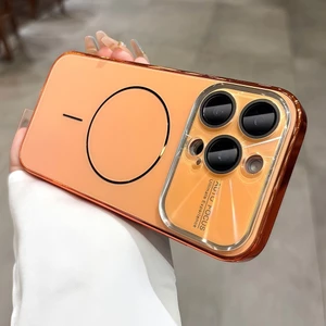 Ốp điện thoại từ tính cửa sổ lớn đầy màu sắc cho iPhone Air 17 Pro Max 16 12 13 14 15 pro max Bảo vệ ống kính chống rơi Vỏ cứng Vỏ chống sốc