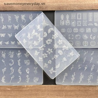 [savemoneyeveryday] Khuôn nghệ thuật làm móng bằng silicon 3D DIY Khung hoa cổ điển Thiết kế hoa Bản mẫu cứu trợ trong suốt Dụng cụ làm móng tay [vn]