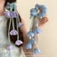 SAIA Floral Scrunchie, Tulips Floral With Dangling Ribbon Hair Tie, Le Muguet Ethereal Design Dangling Ribbon Trang trí Nữ