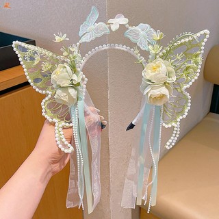 Trẻ em cổ tích tiara tóc vòng có tua rua & hoa - Trang sức cho sinh nhật và sân khấu