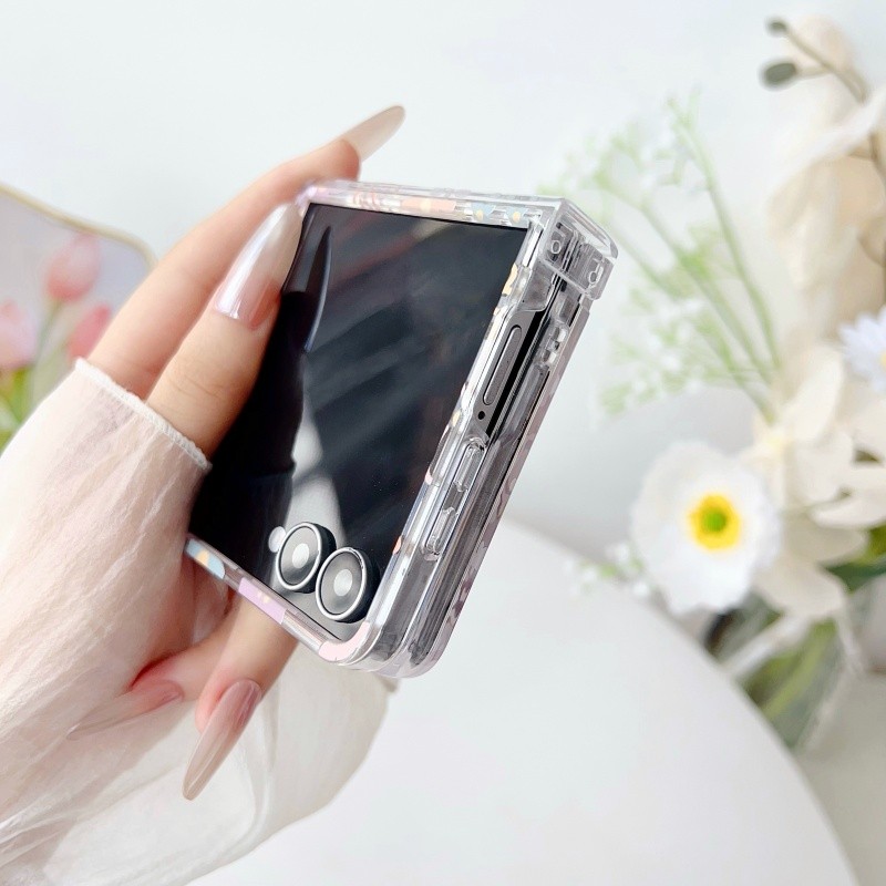 Thích Hợp Cho Samsung Galaxy ZFlip7 5G Đường Trong Suốt Hoa Tươi Và Tinh Tế Vỏ Điện Thoại ZFlip5 Zflip6 Dây Gấp Vỏ Cho zflip4 N3Flip MixFlip 2 Vỏ Bảo Vệ Cứng