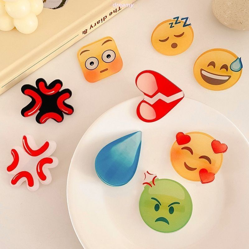 Kẹp Tóc Acrylic Hình Biểu Tượng Cảm Xúc, Kẹp Tóc Hình Emoji