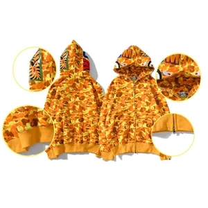 Bape Zip-Up Áo Khoác Nam Nữ Họa Tiết Cá Mập, Thích Hợp Dạo Phố