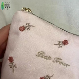 Túi đựng đồ di động thêu hoa hồng phong cách Hàn Quốc dễ thương - Túi đa năng