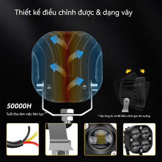 Đèn Trợ Sáng Xe Máy L6 – 6 Mắt LED Siêu Sáng, Bền Bỉ, Chống Nước IP68