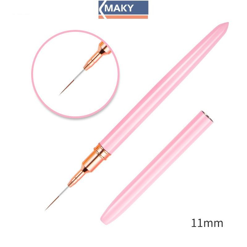 Onetimingcool Nail Liner DIY Vẽ Paing Đường Hoa Sọc Bút 4mm-25mm Tay Cầm Kim Loại Móng Tay Nghệ Thuật Bàn Chải Có Nắp Bàn Chải Móng Tay VN