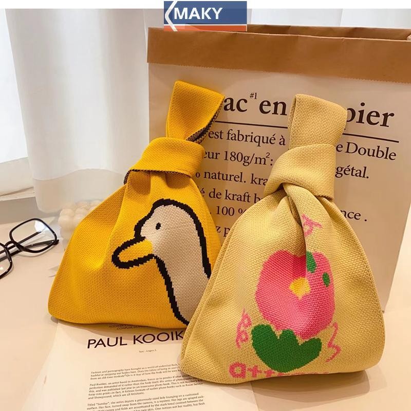 Onetimingcool Thời Trang Handmade Đan Túi Xách Nữ Thắt Lưng Cổ Tay Hàn Quốc Túi Tote Thường Ngày Có Thể Tái Sử Dụng Túi Mua Sắm VN