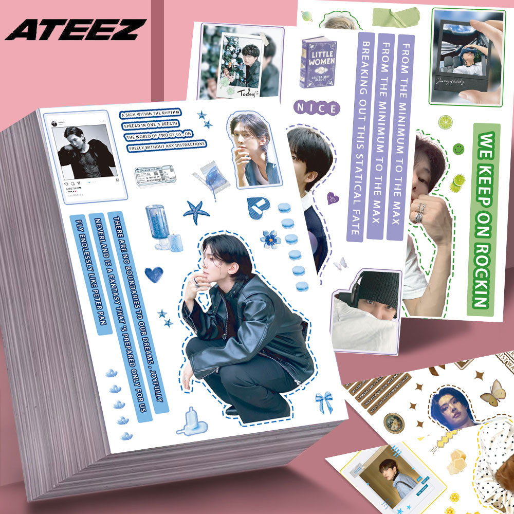 8-100 Cái ATEEZ Hàn Quốc Bé Trai Ban Nhạc VÀNG GIỜ: Part.3 Miếng Dán Ảnh Hongjoong Seonghwa Yunho Hành Lý Notebook Laptop Điện Thoại Sổ Tay DIY Kpop Sticker YM