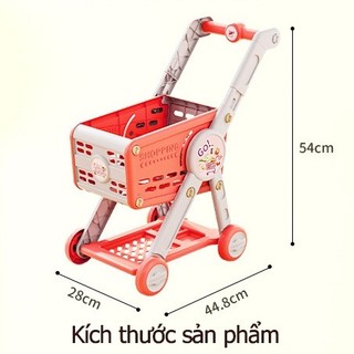 Đồ Chơi Bé Gái Xe Đẩy Siêu Thị 31 Chi Tiết – Bộ Hoa Quả Mô Phỏng, Chất Liệu ABS Cao Cấp
