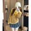 Áo len cardigan dài tay phối họa tiết kẻ sọc chất liệu len mềm mịn hàng QCCC XIMIMI SP390