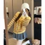 Áo len cardigan dài tay phối họa tiết kẻ sọc chất liệu len mềm mịn hàng QCCC XIMIMI SP390