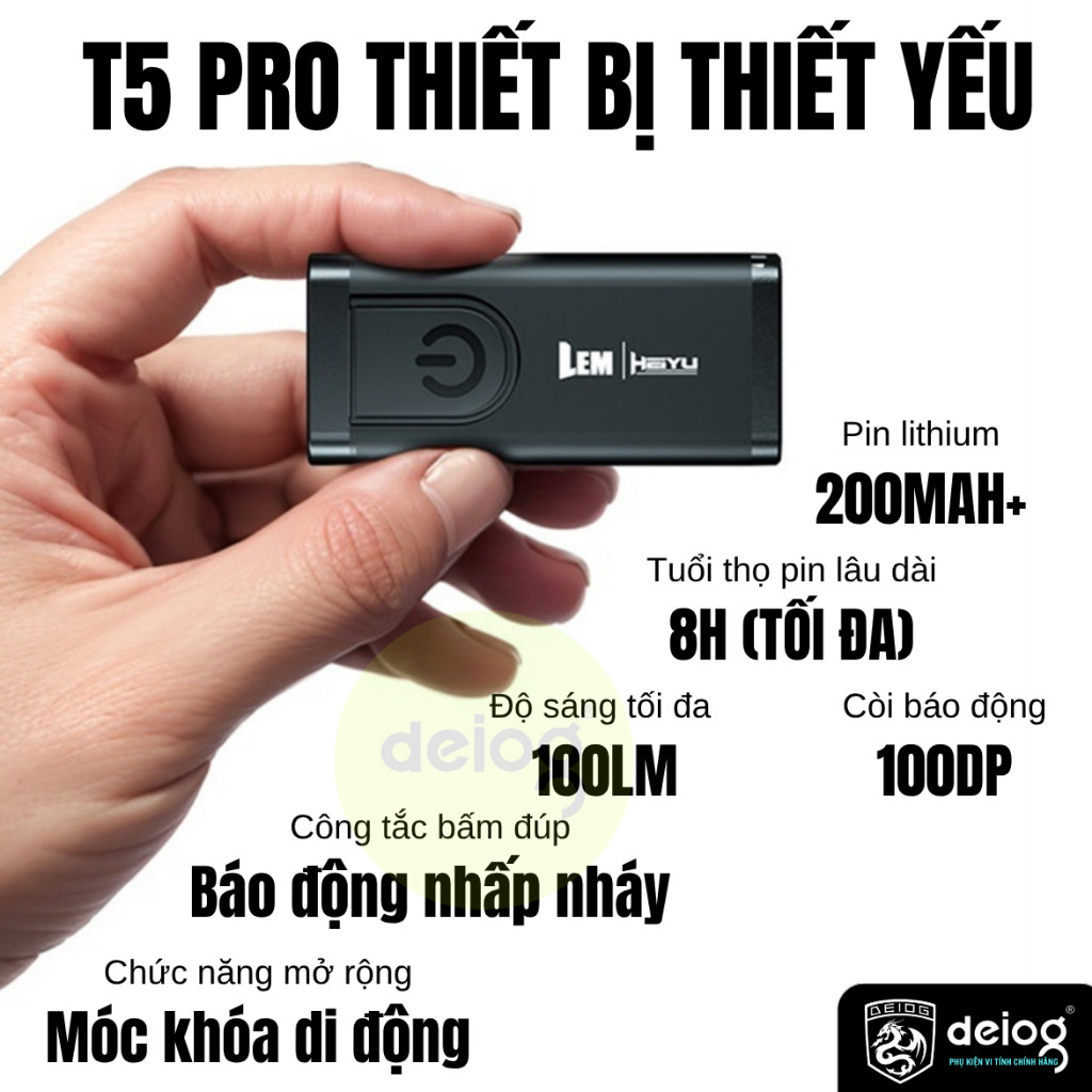 Đèn Pin Mini T5 Pro – Nhỏ Gọn ,Sáng Mạnh Đa Chế Độ,Sạc Nhanh Type-C,Chống Nước,Cắm Trại,Dã Ngoại