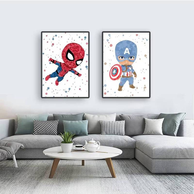 Marvel Iron Man Người Nhện Siêu Anh Hùng Trẻ Em Tranh Nhà Phòng Trẻ Em Phòng Ngủ Nghệ Thuật Trang Trí Poster Canvas In Bức Tranh Tường