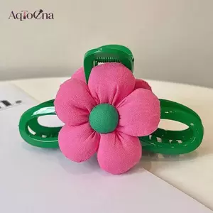 AqToCna Kẹp Tóc Hoa Lớn Kẹp Tóc Hoa Hoa Hồng Mới Hoa Đỏ Kẹp Tóc Acrylic Lớn Xanh Kẹp Tóc Nữ Kẹp Tóc Cá Mập Kẹp AqToCna