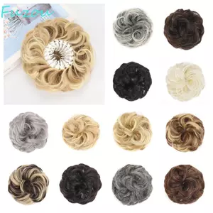 Phần mở rộng gói tóc lộn xộn của FUJIOU, Bộ tóc tổng hợp Scrunchies Updo, Kẹp tóc bánh rán kẹp trong xoăn hình tổ chim có thể thu vào Chignons Nữ Cô gái