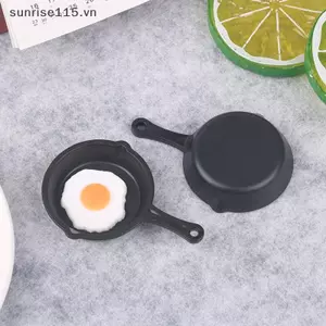 SRVN 1: 12 Nhà Búp Bê Thu Nhỏ Chảo Trứng Chiên Cho Búp Bê Nhà Nấu Ăn Đồ Chơi Chơi Nhà Bếp Phụ Kiện.