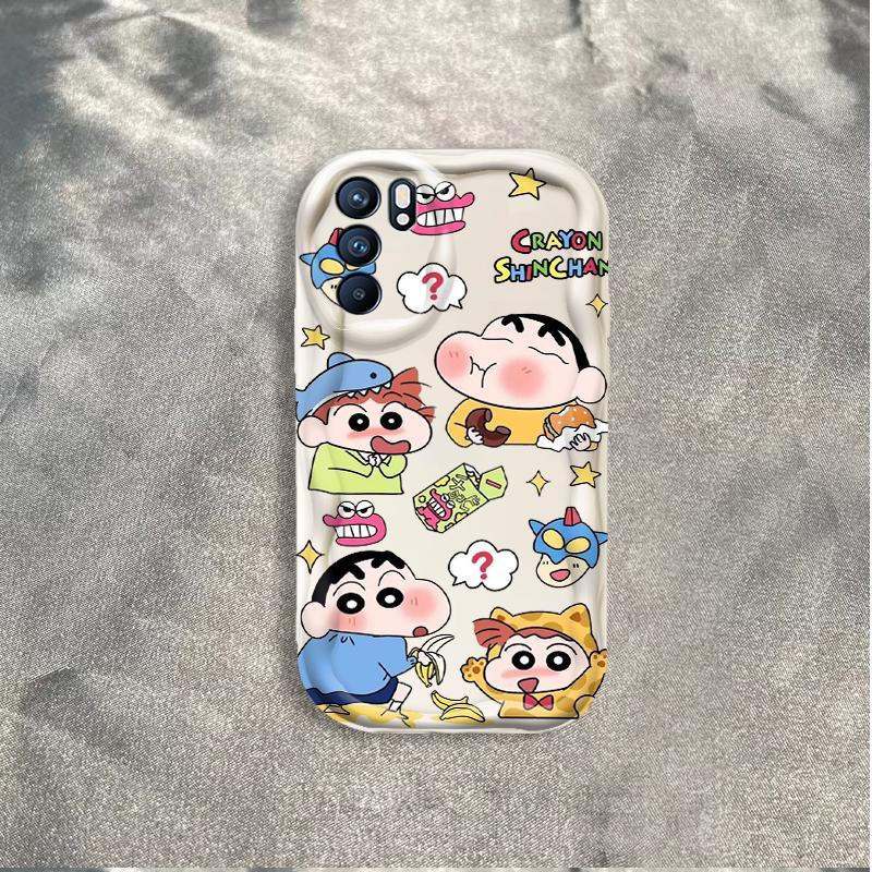 Ốp Silicon Hoạt Hình Cho OPPO A16 A16S A16K 3D Bé Gái Vỏ Điện Thoại Mềm TPU Kitty Crayon Shin-chan Ốp Lưng Chống Sốc Học Sinh