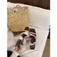 TT Vuông Mũi Mở Mũi Đế Bằng Nêm Gót Giày Sandal Nữ Mùa Hè Chấm Bi Ruy Băng Phù Hợp Với Thoải Mái San