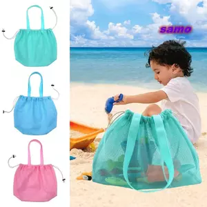 Túi xách Tote bãi biển SAMO, Túi lưới chống nước có thể giặt được, Dây rút di động Túi lưới khô nhanh Túi đi biển ngoài trời