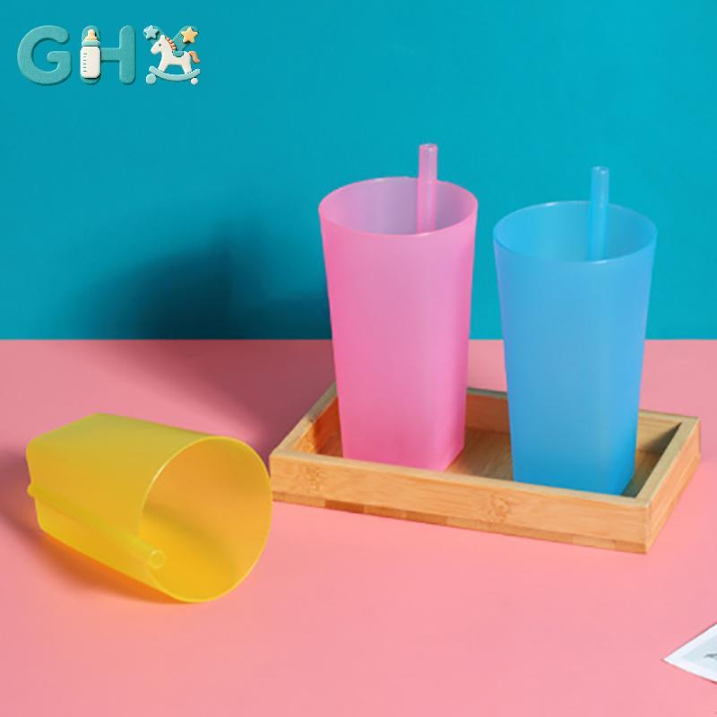 GHX Trẻ Em Sip Cốc Tích Hợp Ống Hút Sữa Màu Kẹo Sippy Cốc Cốc Uống Ống Hút Cho Trẻ Em VN