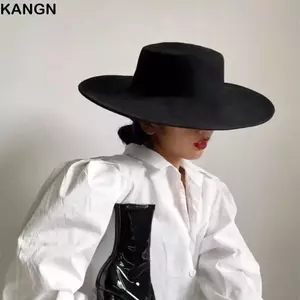 KANGN Nữ Flatcap, Mũ nỉ vành rộng phong cách Hepburn, Mũ phẳng màu trơn cổ điển kiểu Pháp dành cho quý ông