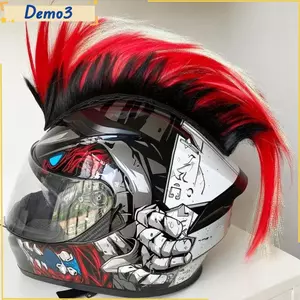 Mũ bảo hiểm Mohawk Tóc giả, Đồ trang trí mũ bảo hiểm xe máy đa năng phong cách Punk, Chất lượng cao Nhẹ với nhãn dán ma thuật Bộ tóc giả Cockscomb