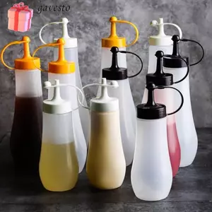 GAVESTO 1 Chai Gia Vị, 4 Dung Tích Gia Vị Nước Nóng Chai Bóp Dầu Ô Liu, Tiện Ích Nhà Bếp Nhựa 250 / 360 / 480 / 720ml Bình Đựng Nước