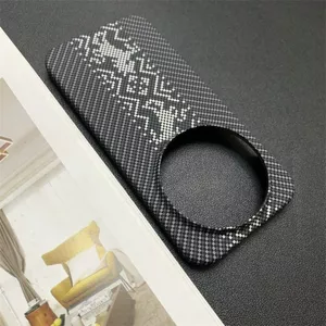 Ốp Điện Thoại Cho Xiaomi 17 17 17Pro Kevlar Kết Cấu Sợi Carbon Nửa Gói PC Cứng Chống Sốc
