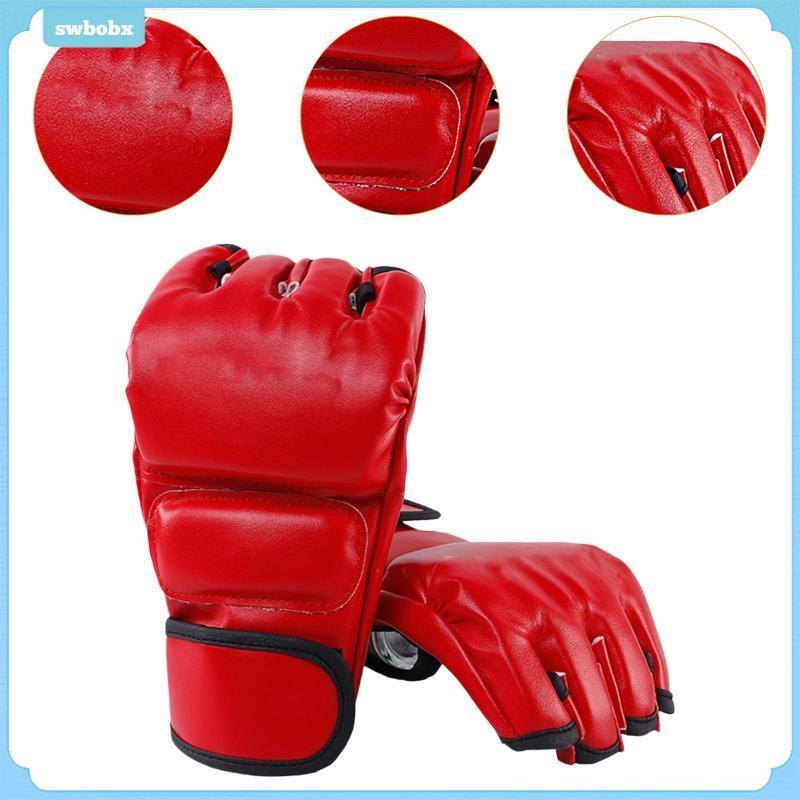 Găng tay tập đấm bốc Da PU Mở lòng bàn tay Găng tay thoáng khí cho MMA Kickboxing Tập thể dục Tập thể dục