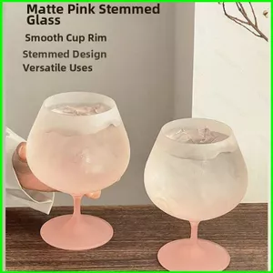 YB2 Màu Hồng Màu Hồng Mờ Cốc Thủy Tinh Rượu Pháp Cho Rượu Vang Đỏ & Champagne Nhà Thân Quà Tặng