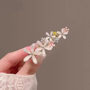 Kẹp Han Bai Siêu Phiên Bản Mũ Đội Đầu Ngọt Ngào Tươi Cổ Tích Nổ Kẹp Bên Hoa Mặt Tinh Tế Phù Hợp Với Kẹp Tóc