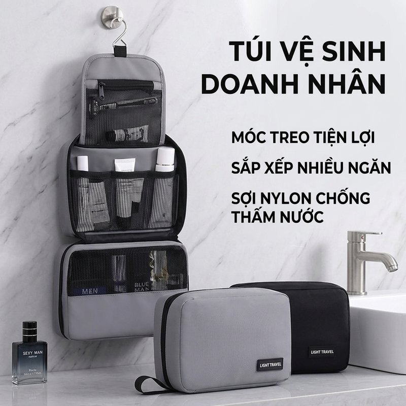 Túi Treo Tường Đựng Đồ Vệ Sinh Cá Nhân,Chia Ngăn,Dung Tích Lớn,Giúp Tối Ưu Không Gian,Dễ Dàng Mang Theo