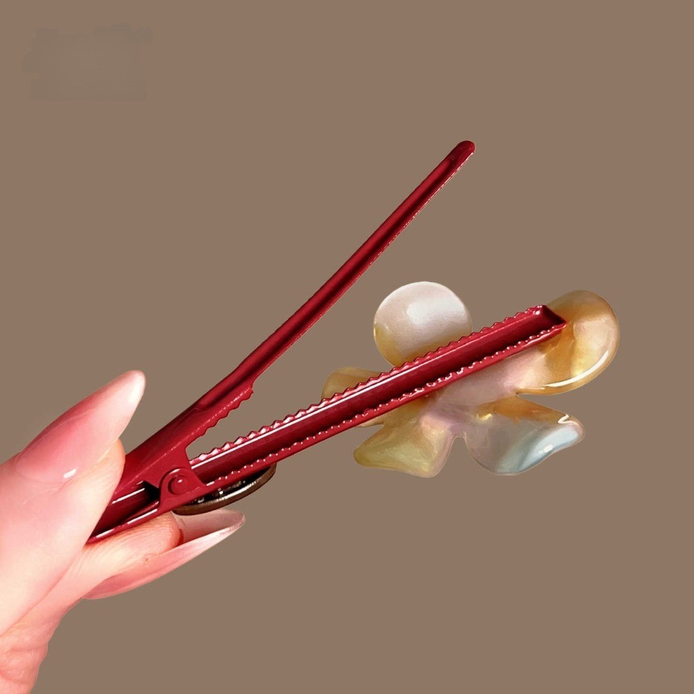 Hululu / Phantom Màu Hoa Năm Cánh Kẹp Tóc Nữ Thiết Kế Phù Hợp Với Phụ Kiện Tóc Nổ Kẹp Cảm Giác Cao Cấp Phía Trước Kẹp Bên Mỏ Vịt