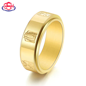 Phụ Kiện Thép Titan Xoay Được Anime Hàng Hóa Tấn Công Titan Đôi Cánh Tự Do Logo Nhẫn Trang Sức Độc Đáo WRCQ
