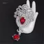 PNPIA- Bạc Hoa Lớn Cô Dâu Thổ Cẩm Kim Cương Giả Pha Lê Diamante Cưới Thổ Cẩm Pin