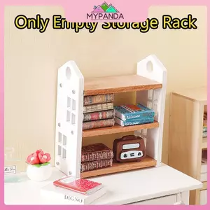 MYPANDA 1: 12 Nhà Búp Bê Thu Nhỏ Kệ Sách Ba Tầng Lưu Trữ Ra Đế Trưng Bày Đồ Nội Thất Mô Hình Trang Trí Đồ Chơi Nhà Búp Bê Phụ Kiện.