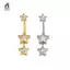 Nhẫn buộc bụng hình ngôi sao pha lê bằng thép không gỉ Dainsty Zircon rốn Nhẫn xỏ khuyên bụng Đồ trang sức cơ thể Mới
