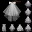 IAPPORTUNIA Khăn che mặt cô dâu, Veil cưới viền ren trắng, Nơ thời trang hai lớp vải tuyn nữ phồng cho bữa tiệc cưới