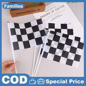 10 Cái Và Trắng Vuông Tay Cờ Racer Vẫy Cờ Đua Cờ Cờ Cờ Ô Tô Cờ
