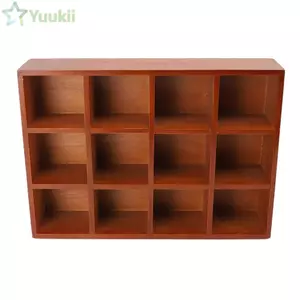 Bộ sắp xếp lưu trữ để bàn YUUKII, Kệ có thể điều chỉnh bằng gỗ trang trí Máy tính để bàn, Trang trí nội thất Phong cách cổ điển 12 ngăn Kệ nổi bằng gỗ nguyên khối Văn phòng