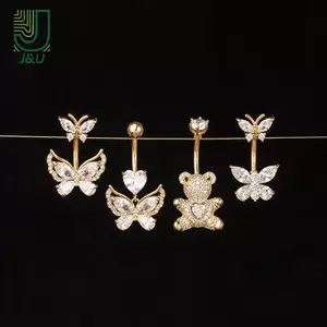 Nhẫn Nhẫn Gấu Bướm Bụng Dễ Thương Cho Nữ Bé Gái Tinh Tế Gợi Cảm Rốn Xuyên Vòng Cơ Thể Trang Sức Quà Tặng