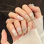10 Móng Tay Nhân Tạo Phong Cách Pháp Với Zircon Thiết Kế Trắng Thanh Lịch Cho Nữ Cô Gái