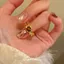 Nhẫn Zircon dát điện vàng thật Thiết kế phong cách cung điện cổ điển Nhẫn ngón tay chỉ mục cao cấp Niche All-Match Classy