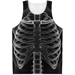 Áo Tank in họa tiết đầu lâu X-Ray mới dành cho nam, Áo Vest dạo phố Harajuku Hip Hop, mềm mại thoáng khí