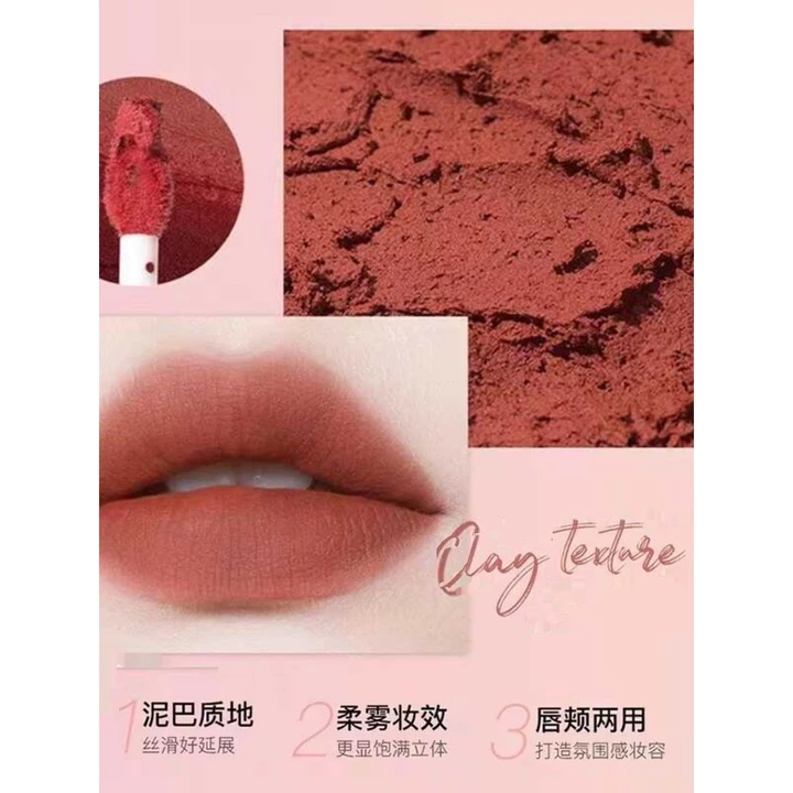 son bóng son bóng lì lâu trôi Son Bùn Không Phai Màu Matte Lip Gloss Làm Trắng Không Dính Cup Air Matte Velvet Lip Cheek Matte Soft Mist Heroine