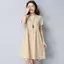 Mùa hè 2026 Plus size Phong cách Hàn Quốc Vải lanh Cotton màu trơn Váy dài vừa phải dáng rộng chữ A che thịt Ôm hơn Nhìn văn học lười tay ngắn Plus size S