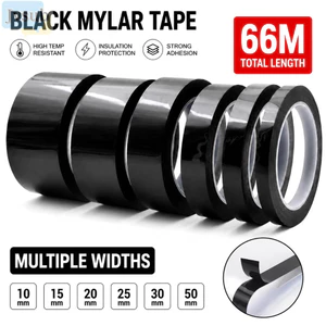Băng mã hóa JVSUB, Băng đánh dấu màu đen 66 mét, Băng Mylar rộng 3 / 5 / 8 / 10mm