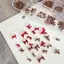 MAKY 12 Lưới / Hộp Nơ Móng Tay Nghệ Thuật Trang Trí 3d Đỏ Nâu Nơ Nhựa Quyến Rũ Trang Sức Tự Làm Làm Móng Tay Trang Trí Vật Dụng Phụ Kiện VN