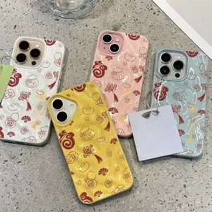 Ốp họa tiết nếp nhăn 3D thời trang Yuanbao họa tiết nút thắt Trung Quốc cho iPhone 11 Pro Max XS MAX XR X 7 Plus 8 Plus 6 Plus 6S Plus SE 2020 SE 2022 Vỏ kẹo mềm